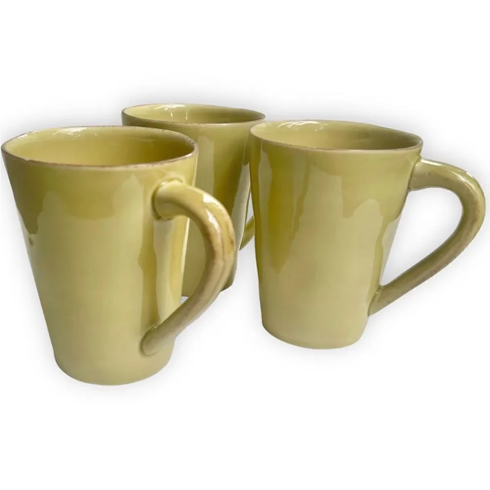 Crate&Barrel Marin Green Coffee Cup Mug Set of 3
